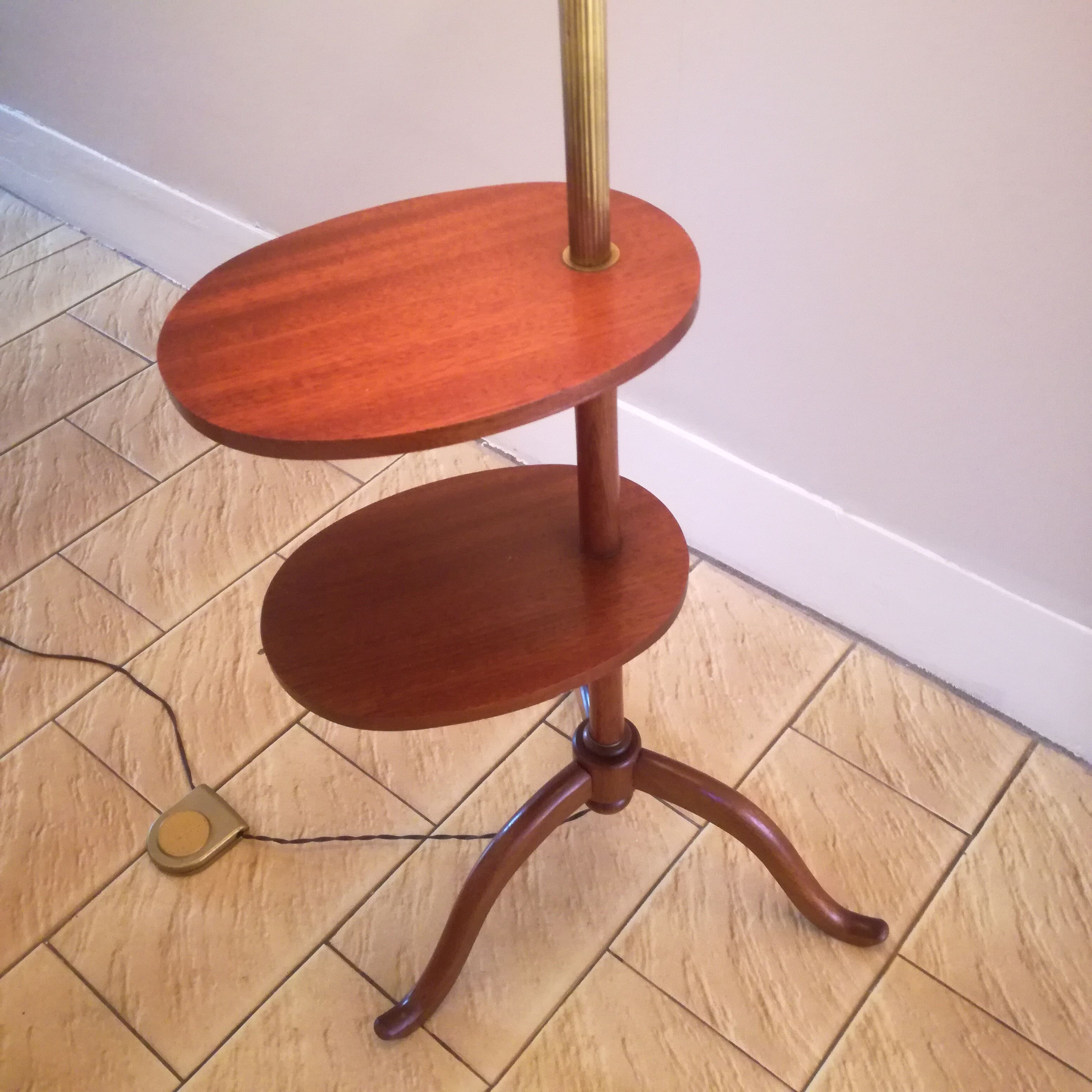 Wooden tripod floor lamp 1950