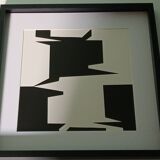 Tableau Vintage Art Optique - Victor Vasarely "Phantom" - Frame 40x40cm