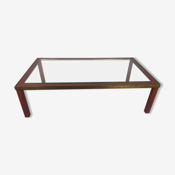 Table basse laiton verre