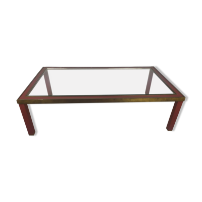 Table basse laiton verre