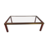 Table basse laiton verre