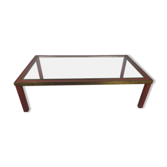 Glass brass coffee table