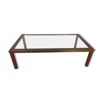 Table basse laiton verre