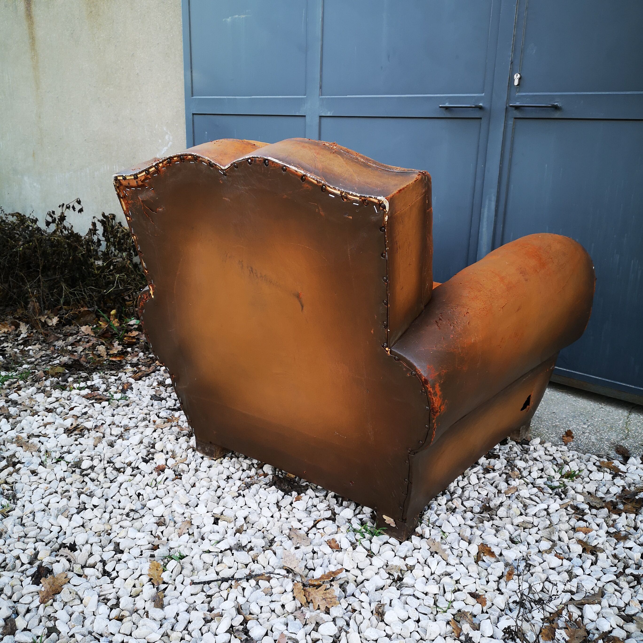 Leather club chair