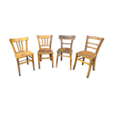 lot 4 Chairs bistro mismatched curved wood