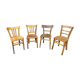 lot 4 Chaises bistrot dépareillé bois courbé