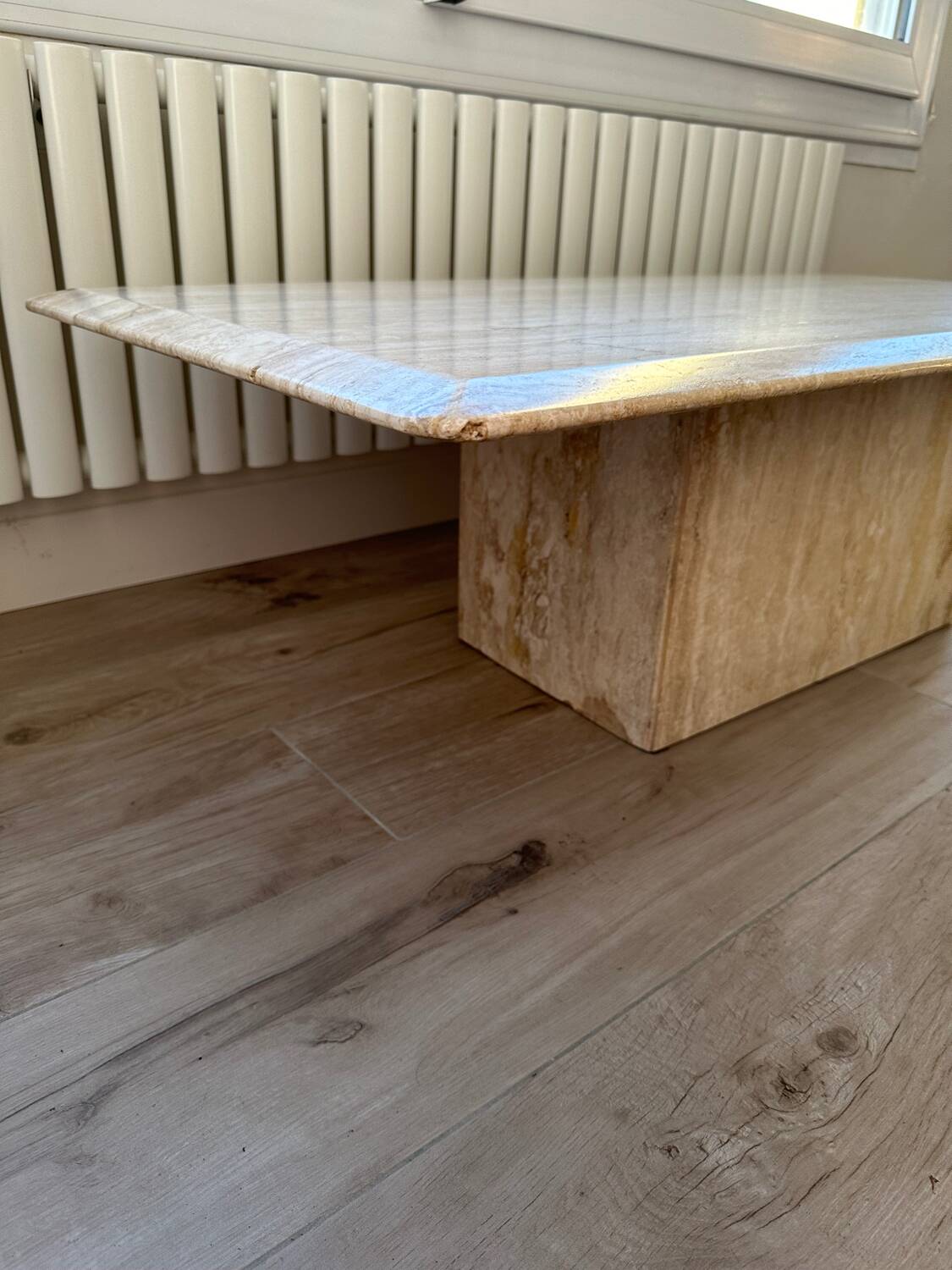 Travertine coffee table