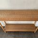 Wood and woven wicker console