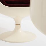 Eero Aarnio pair of Cognac alpaca velvet chairs 1967