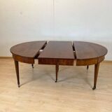 Swiss Biedermeier Extendable Dining Table in Walnut and Brass, 1820s