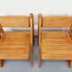 Set of 4 vintage brutalist chairs in solid oak from the 1960s.