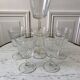 Set of 6 large crystalline glass wine glasses 50-60s
