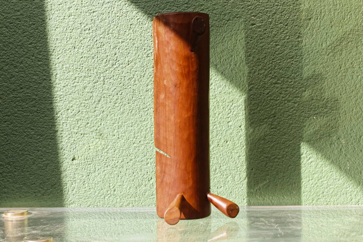 Bread dish, Scandinavian design, 1950s-60s, curved teak.