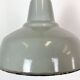 Lampe suspendue en émail gris industriel, années 1960