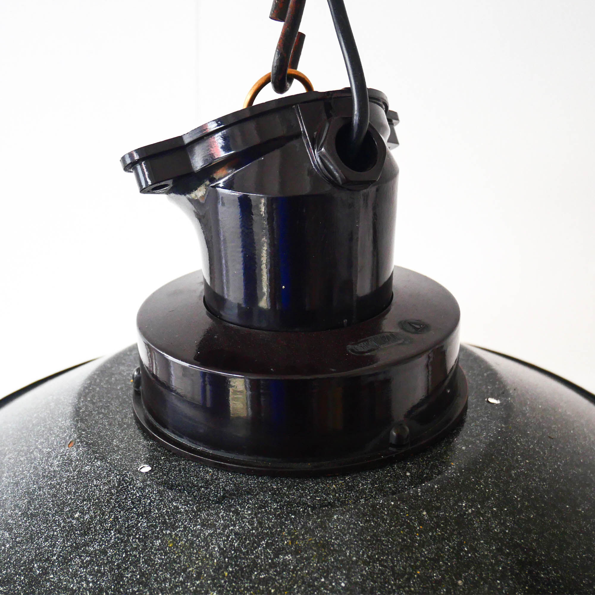 Old luminaire in enamel and bakelite