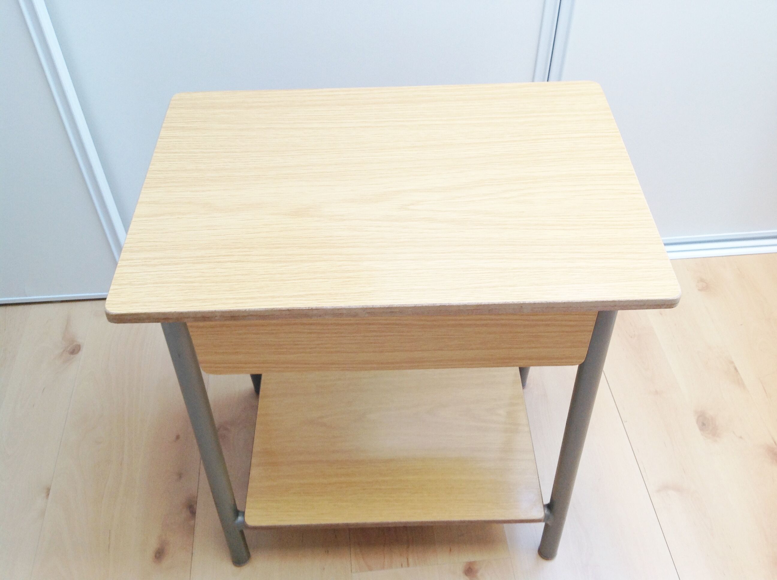 Bedside table in formica imitation wood / vintage 60s-70s