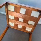 Vintage mahogany & ceramic enamel side table jens thirslund, kähler ceramic (hak), denmark