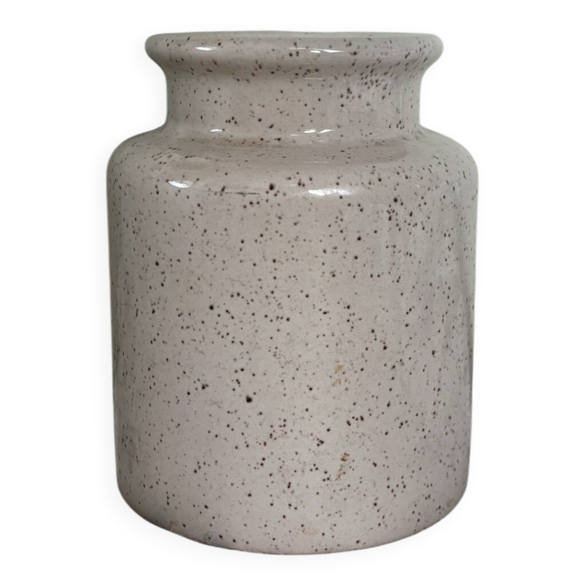 Vintage speckled stoneware pot
