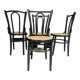 Série de 4 chaises bois courbé