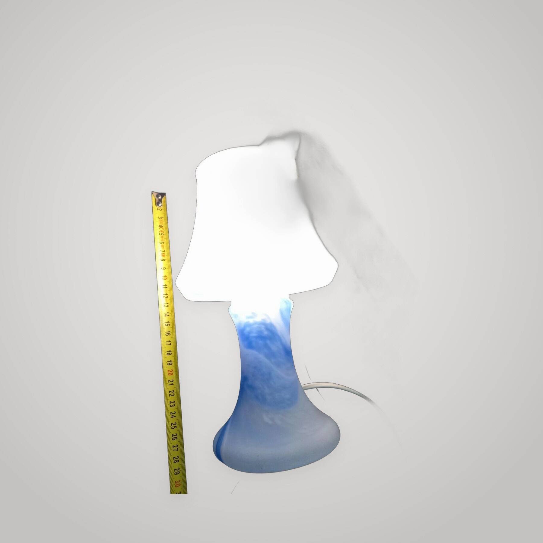 Vintage Murano Opaline Mushroom Lamp with Tinsel Diffuser? Blu Table