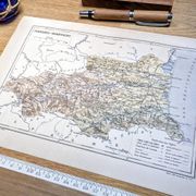 Map of Pyrénées-Orientales, 1889. Authentic Vintage.