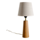 Finnish Mid Century Wooden Brass Desk Table Lamp, 1950s