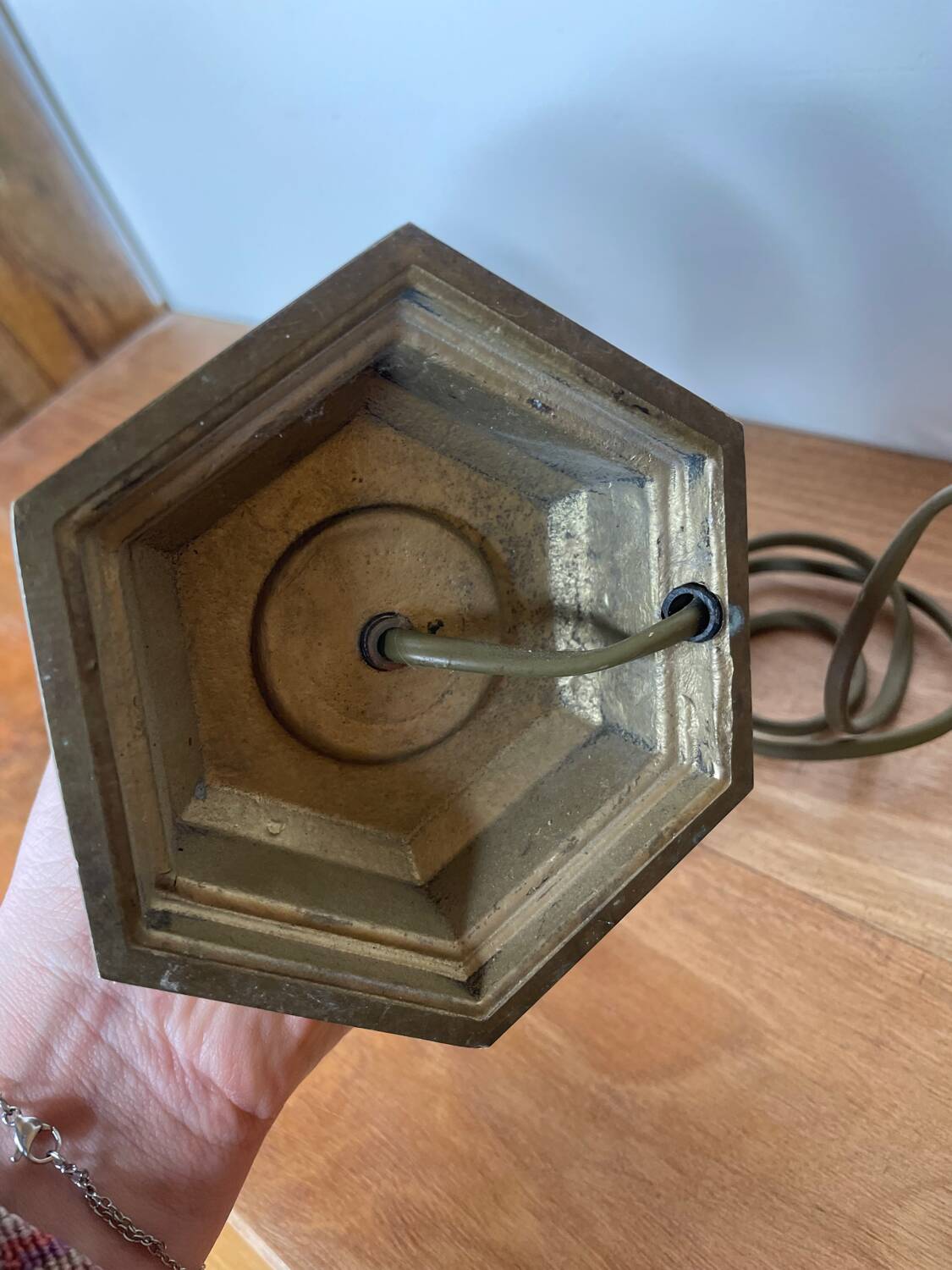 Antique brass lamp base