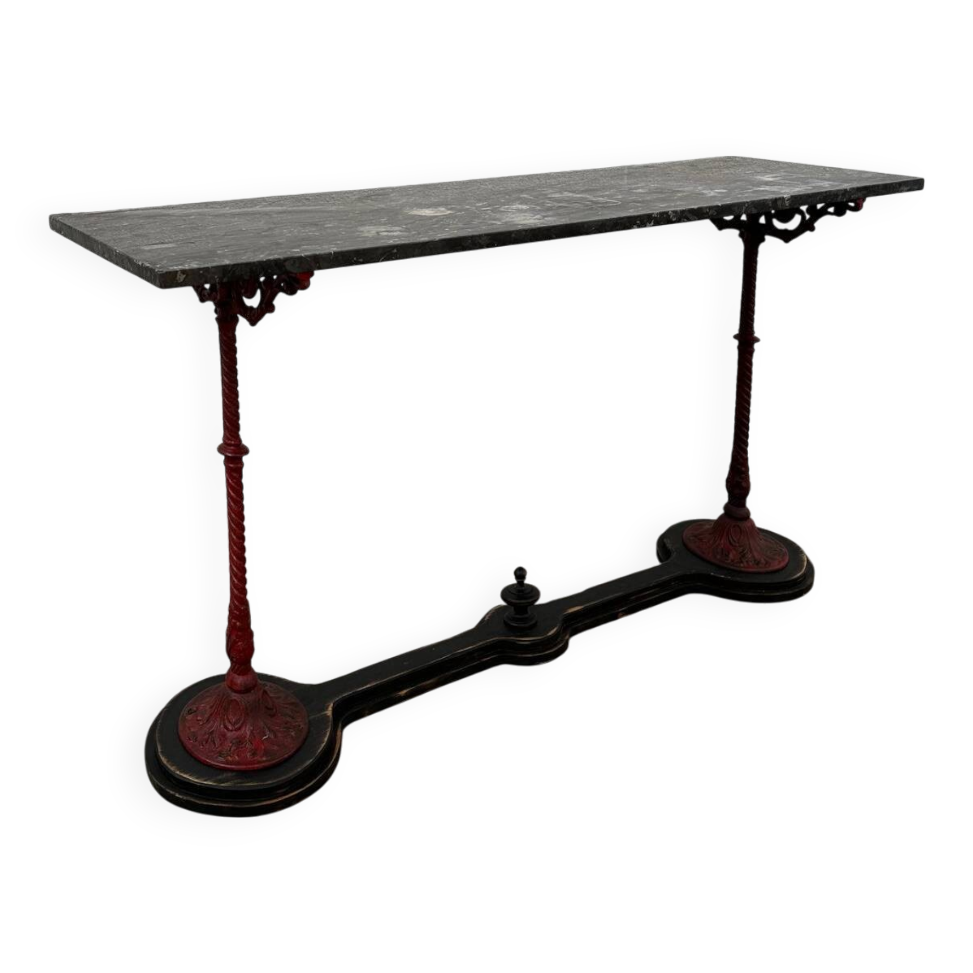 Late 19th century console in cast iron and marble