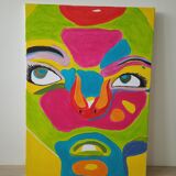Contemporary pop face canvas