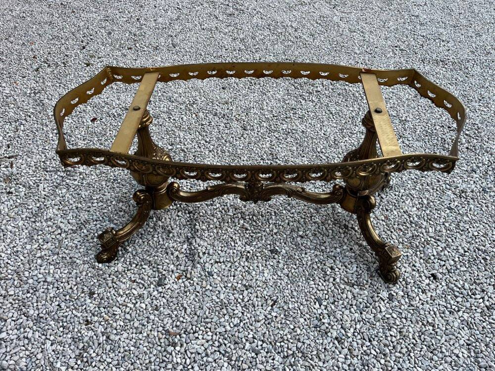 Marble and brass coffee table