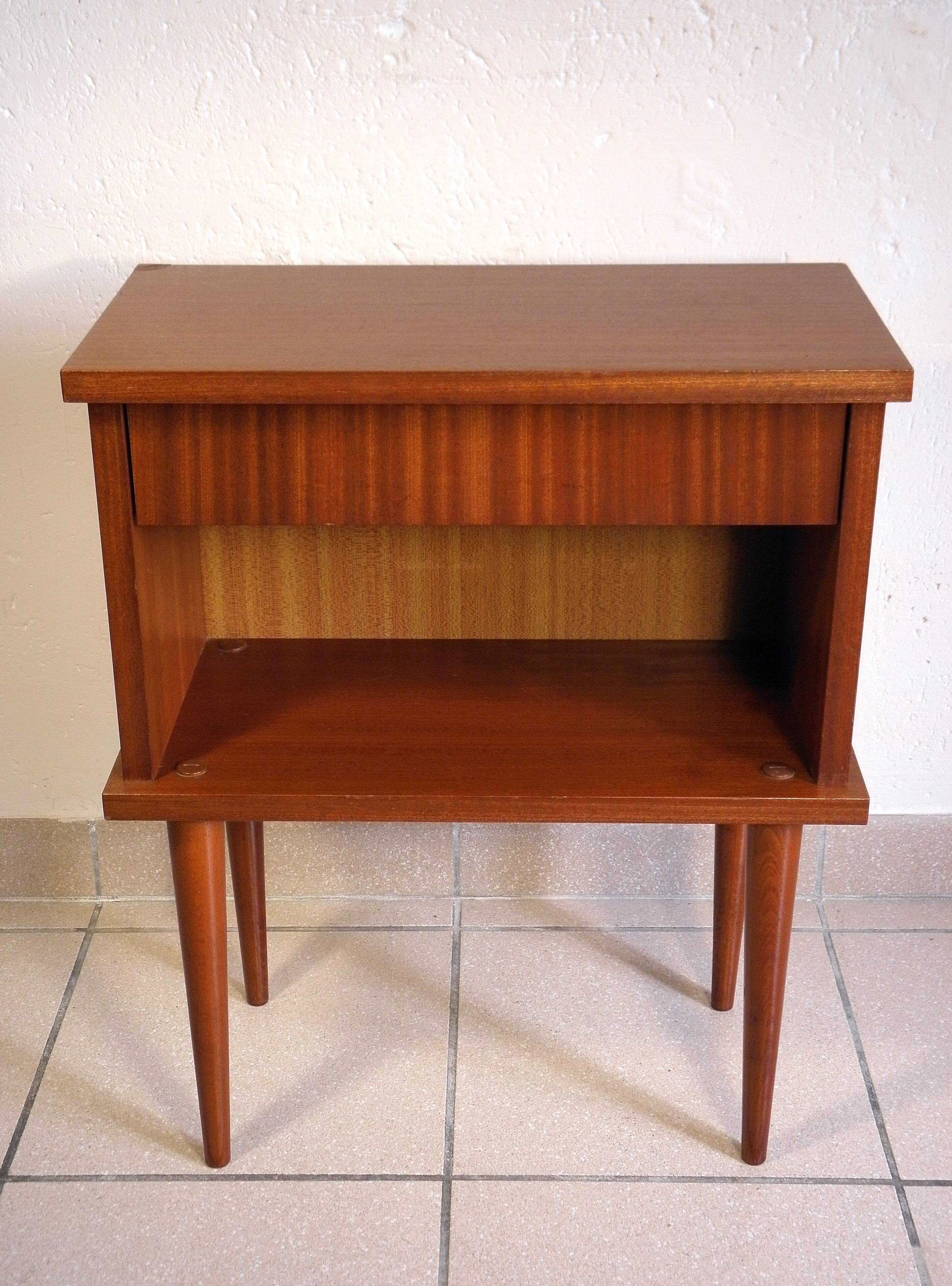 Bedside table with spindle feet 1960s - 1970s