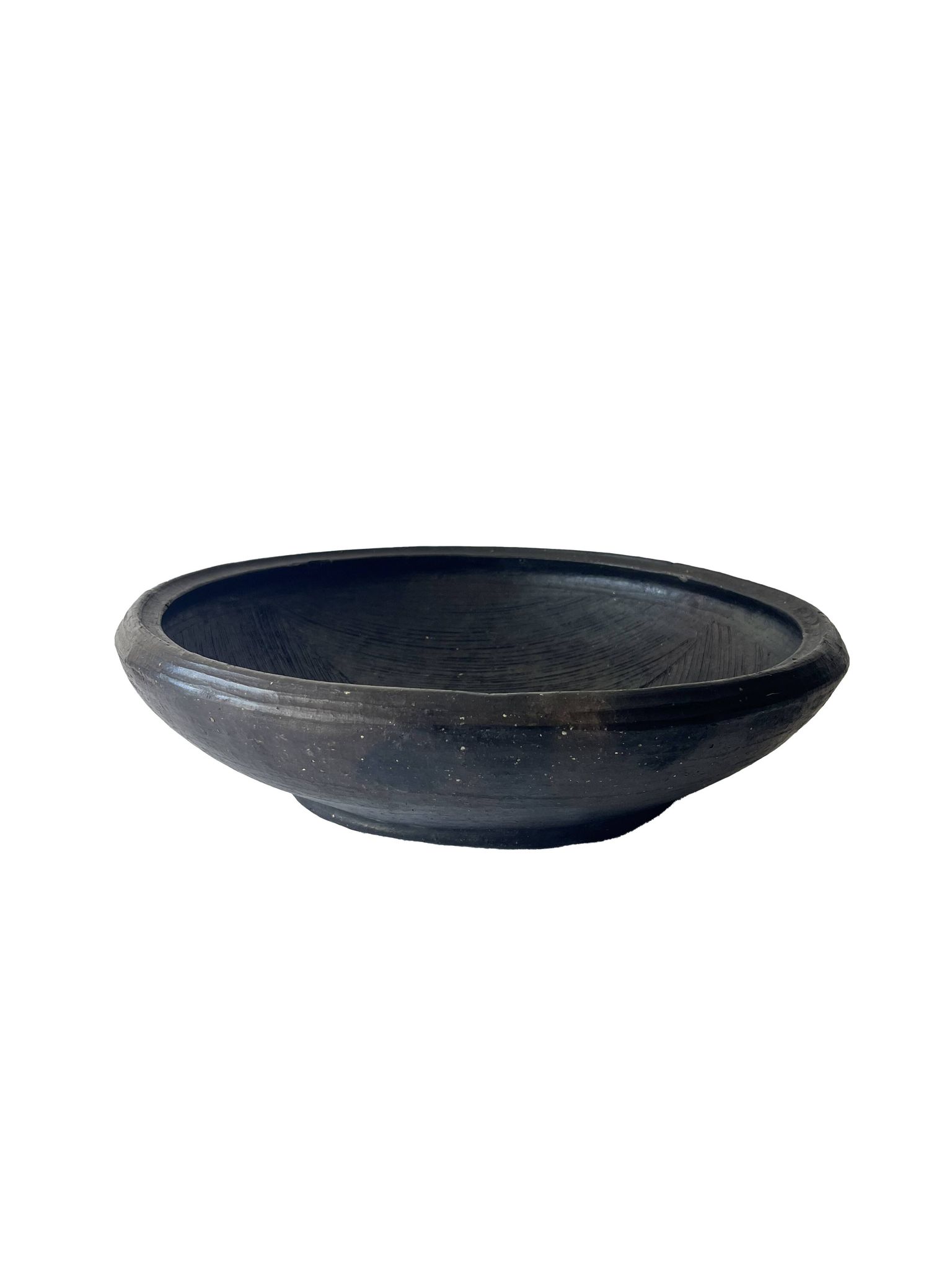 Set of "Kânâh" smoked terracotta dishes with ribbed interior | Ø 17-25-32-40 cm