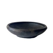 Set of "Kânâh" smoked terracotta dishes with ribbed interior | Ø 17-25-32-40 cm