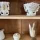 Small raw wood display cabinet
