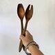 Olive wood salad servers