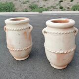 Set of two terracotta jars