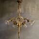 Italian Liberty Bronze Chandelier, 1940s