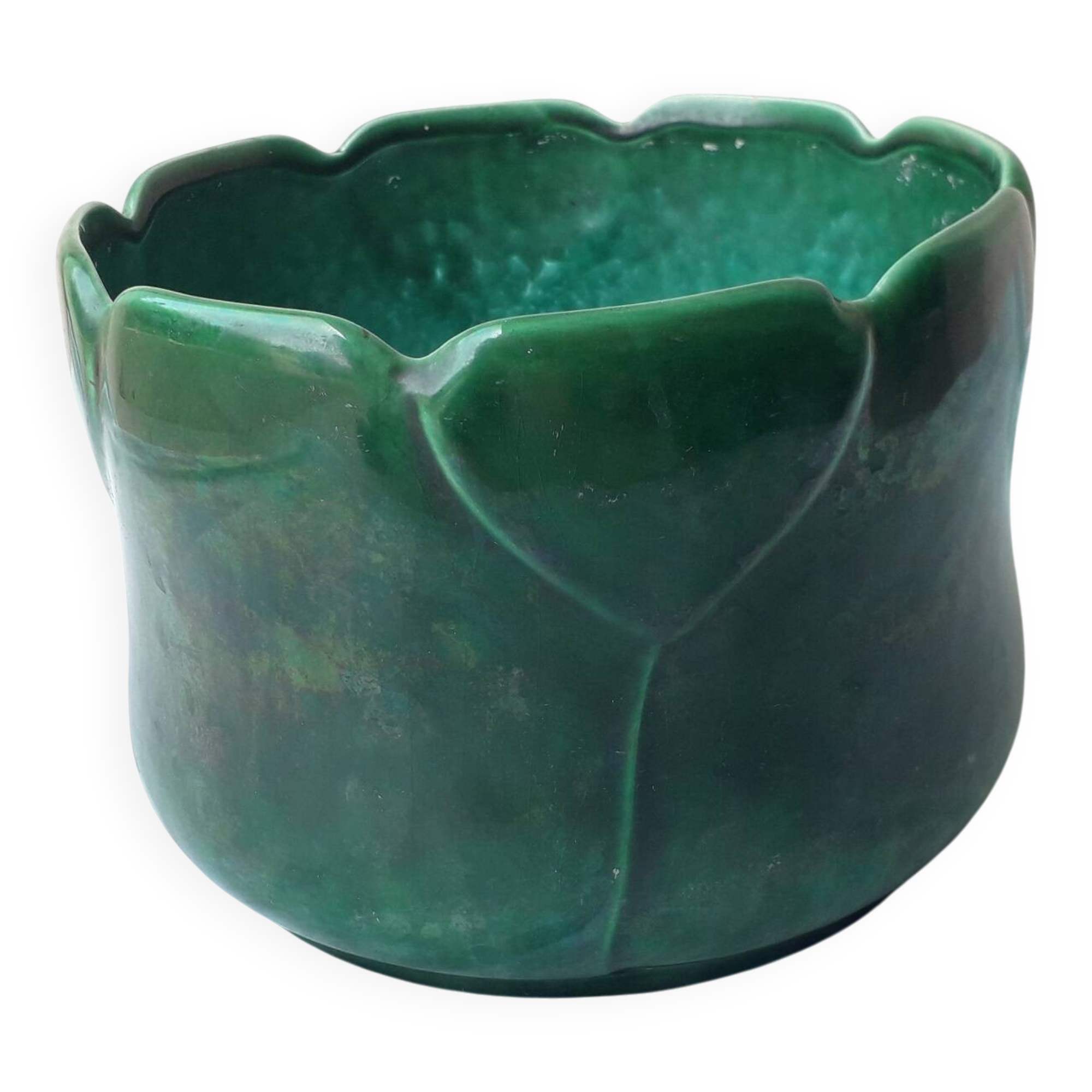Cache-pot vert en céramique