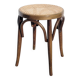 Tabouret bas canné et bois courbé