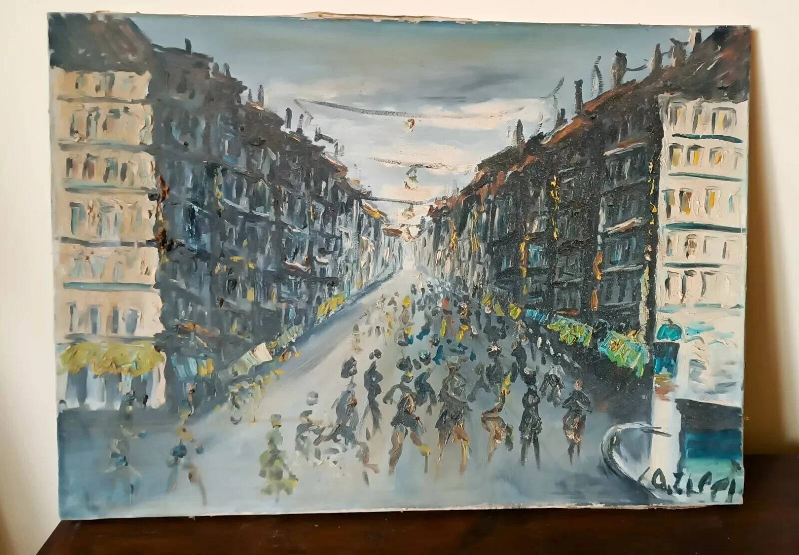 oil painting on canvas signed 1950s