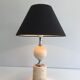 Travertine and chrome lamp. Philippe Barbie