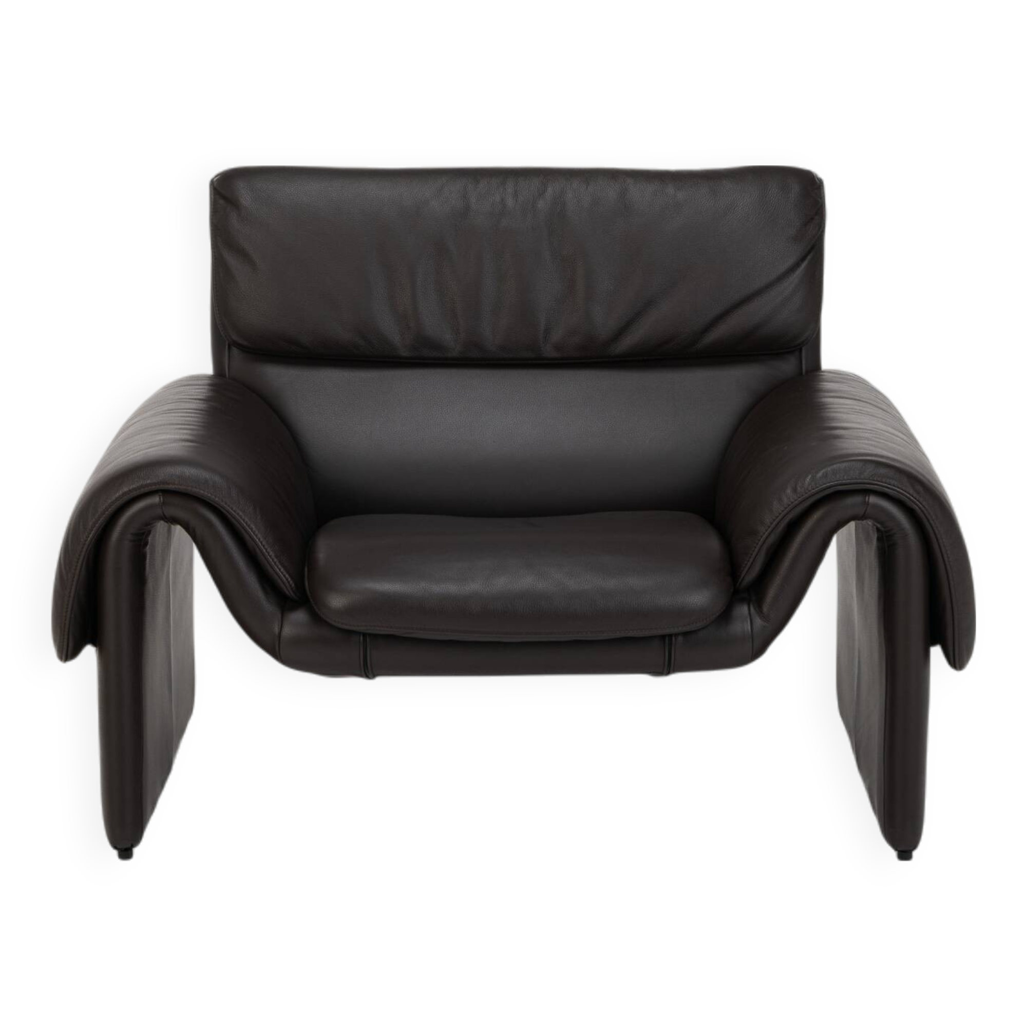 DS-2011 Armchair by De Sede, dark brown leather lounge