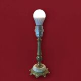 Antique lamp base in gilded brass and onyx – H26 cm – 1960s