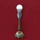 Antique lamp base in gilded brass and onyx – H26 cm – 1960s