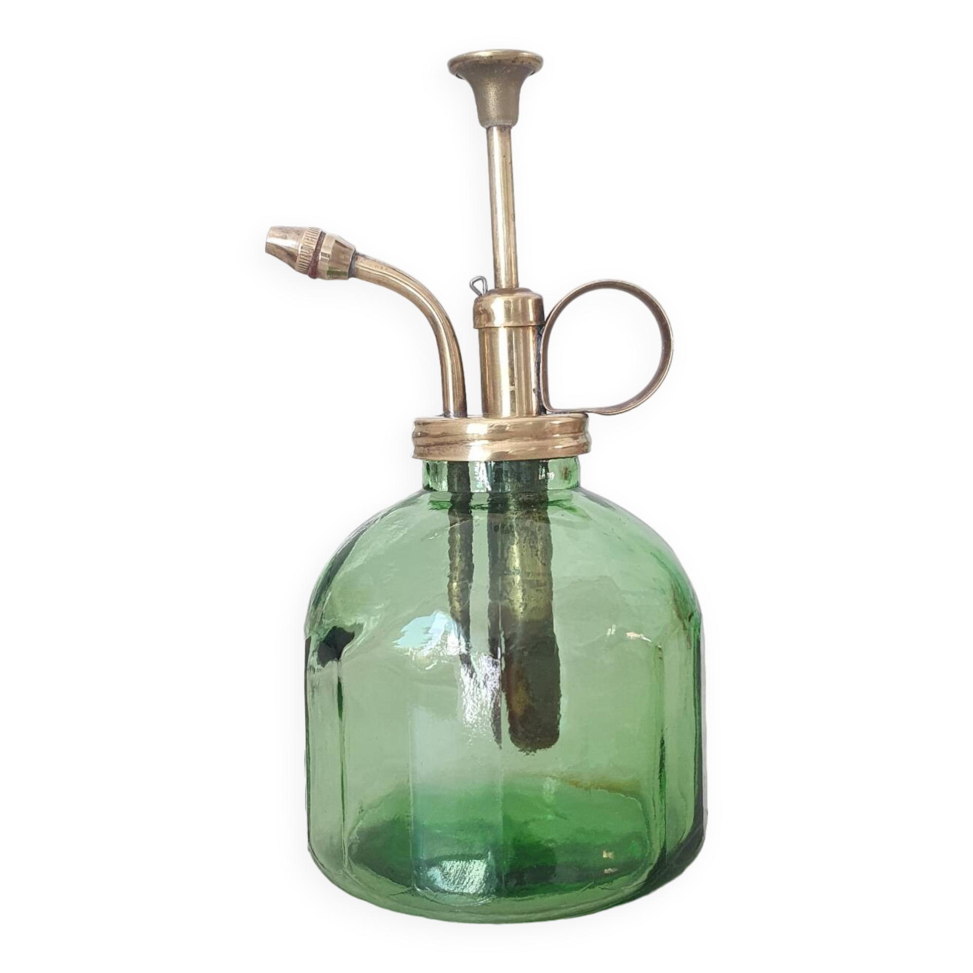 Ancien vaporisateur en laiton et verre