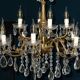 Twelve-armed golden bronze light chandelier