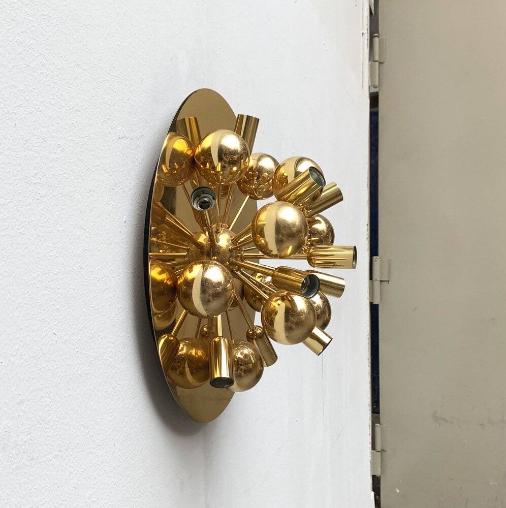 Atomic Brass Ceiling Light in Modern German Mid-Century by Dorothee Becker for Cosack, 1970s