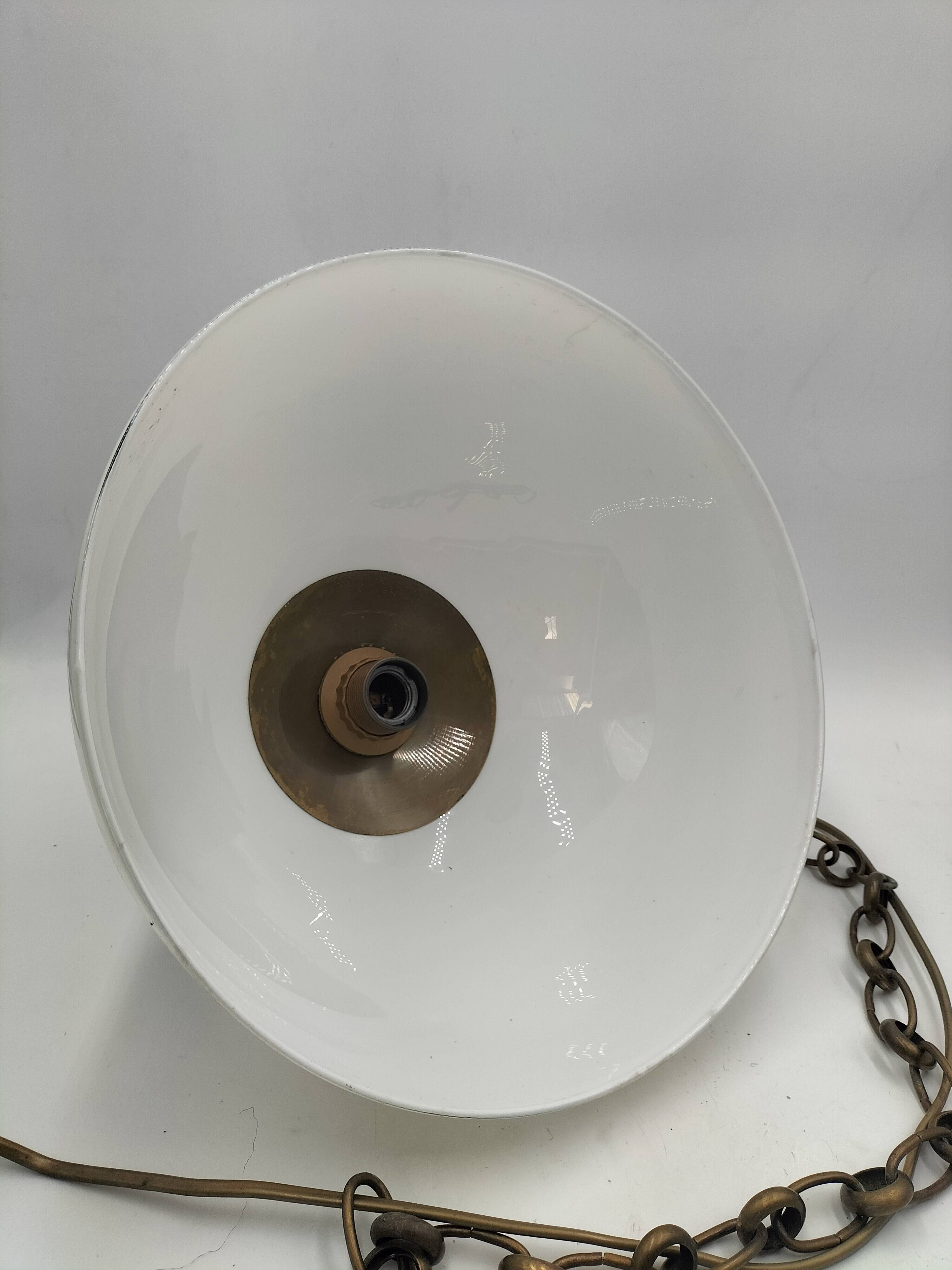 Large opaline pendant light