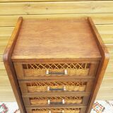 Chiffonnier in rattan foot compass 50