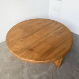 Round modernist coffee table, elm, 1950s.